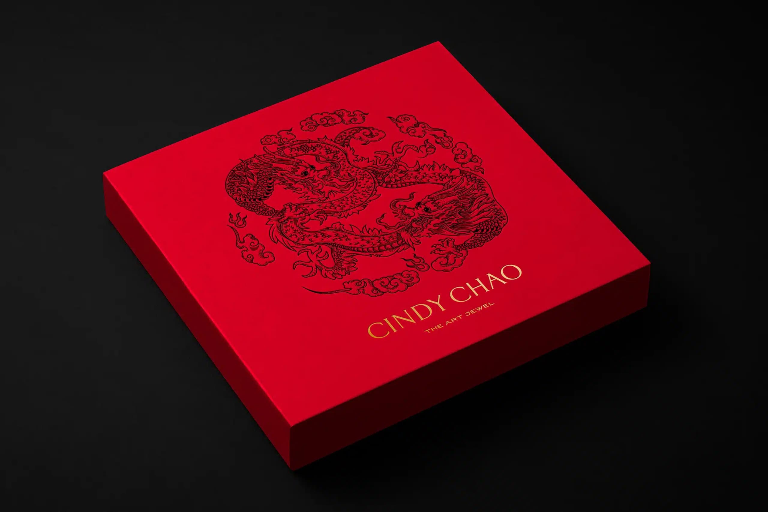 red gift box with dragon illustration, Cindy Chao variant