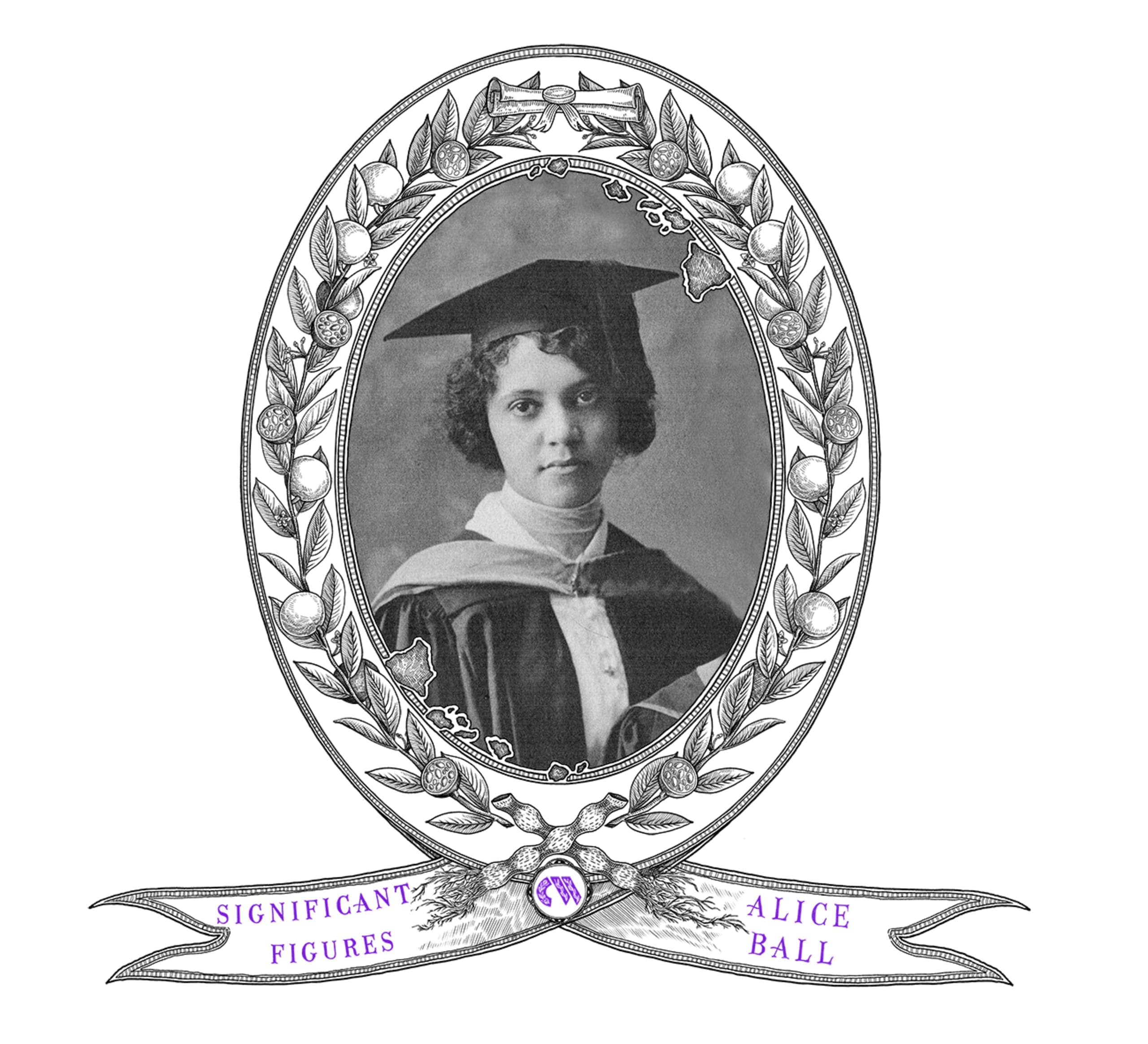 archival portrait of chemist Alice Ball in graduation gown