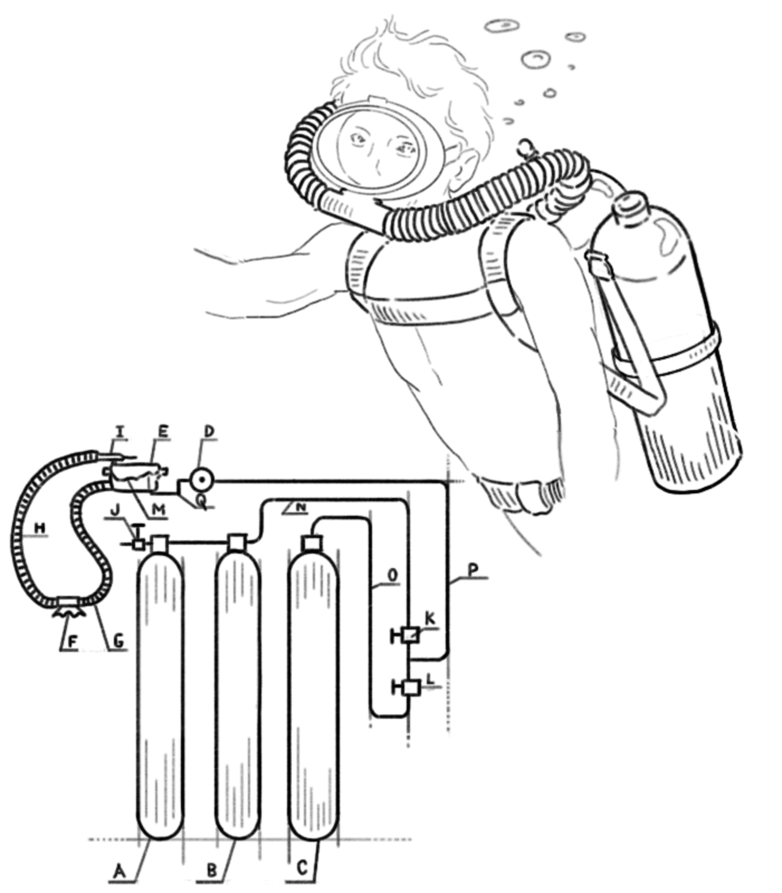 illustration of a figure diving beneath the water surface