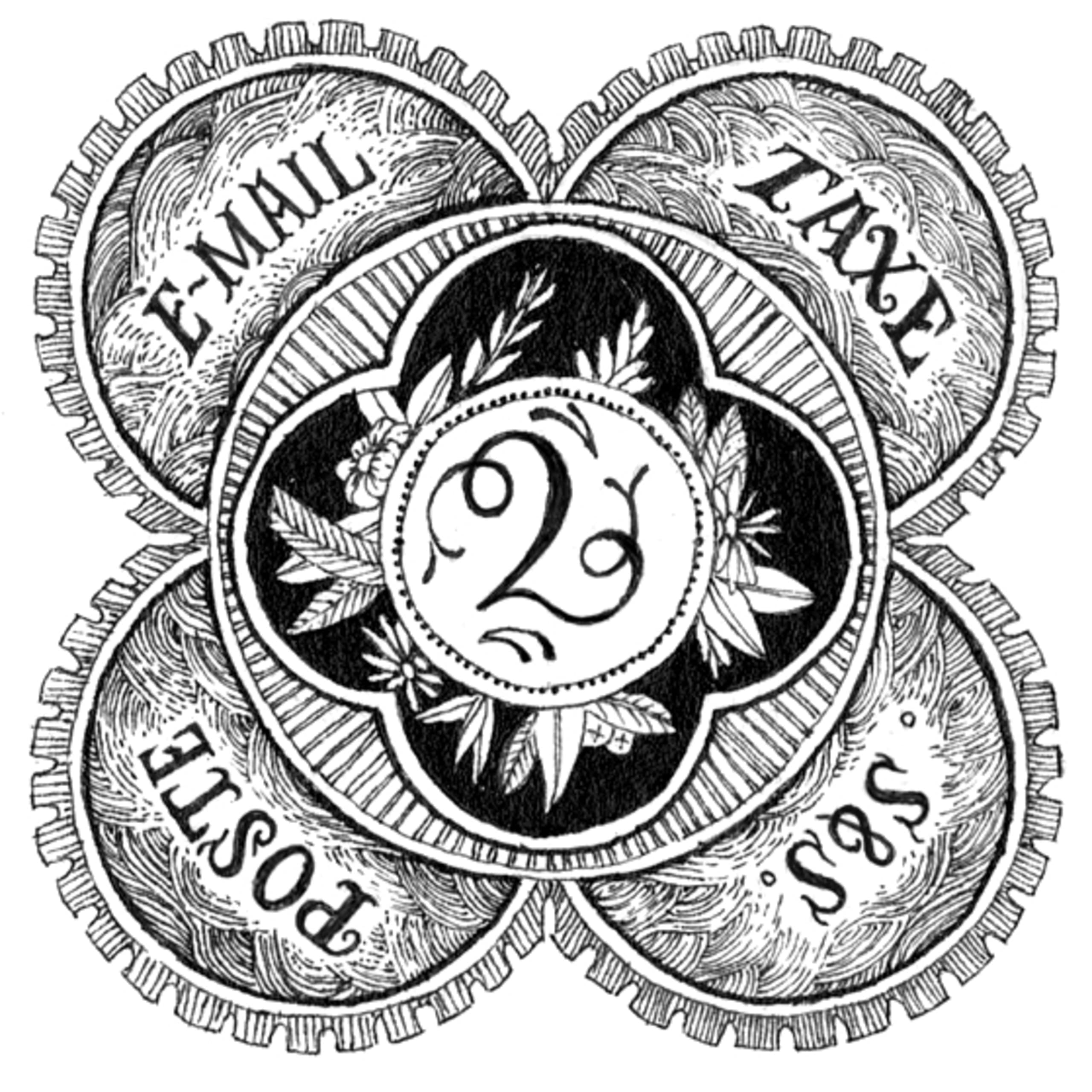 stamp-format botanical illustration, single specimen